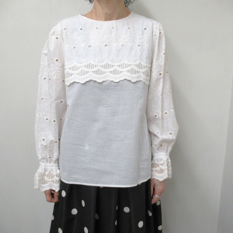 Michel Beaudouin  スカラップレースプルオーバー /WH1 【日本製】